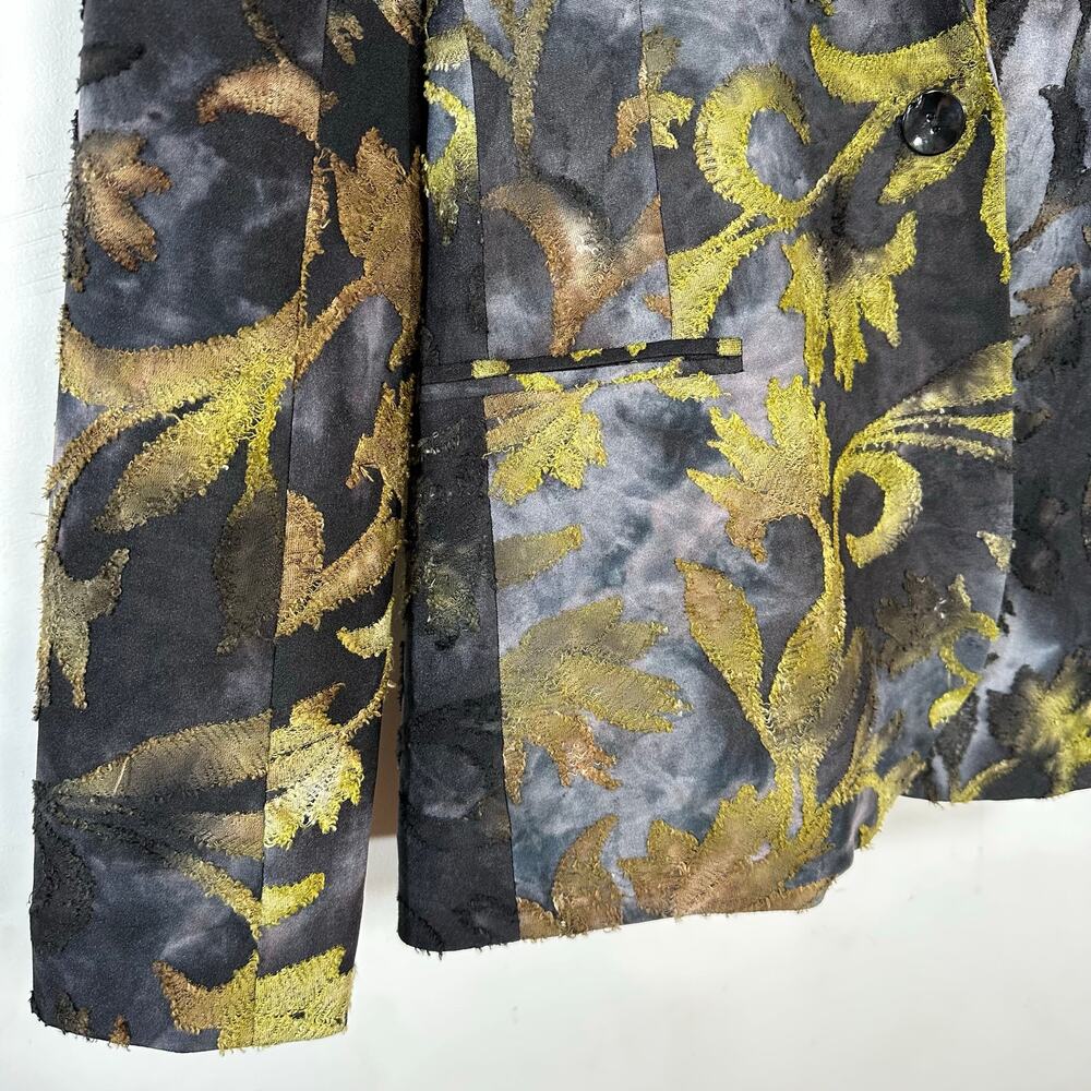 CARRE NOIR dark floral fairycore grunge blazer jacket womans‎ Medium - Picture 3 of 7